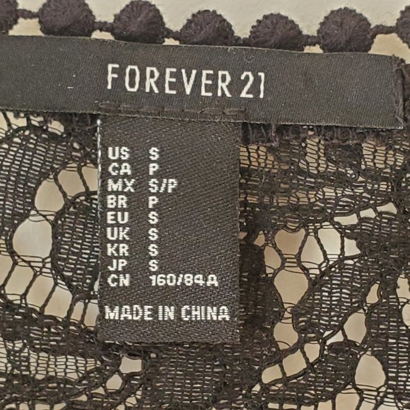 Forever 21 Black & Pink Floral Lace Dress Size Small - Picture 10 of 10